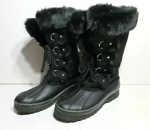 KHOMBU Bryce Winter Snow Boots Women’s Size 10 M Black Fashion 655536 - Picture 1 of 9