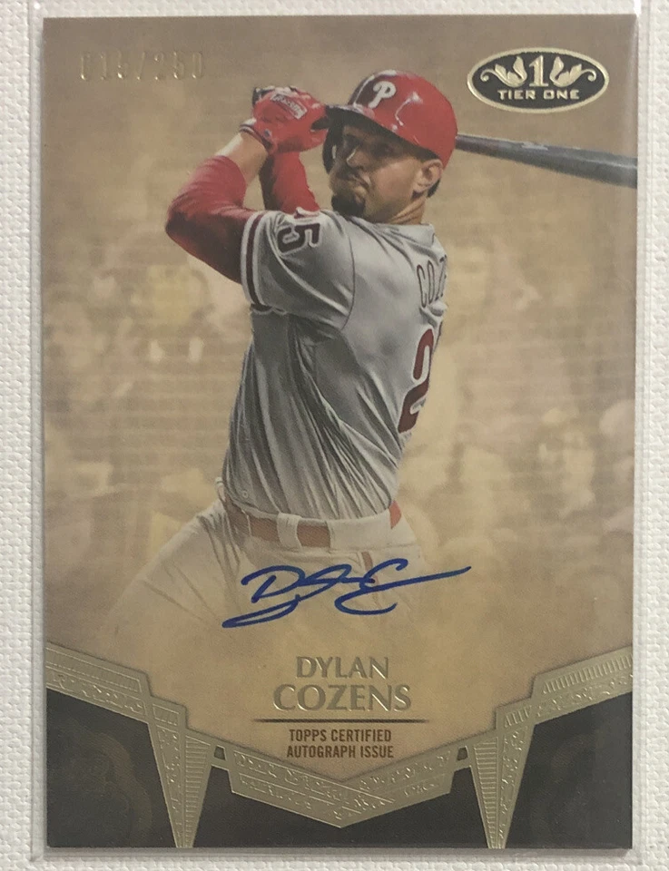2019 Topps Tier One Baseball Dylan Cozens Autograph Card #DC #d/250 Phillies - Image 1 of 1