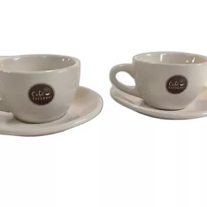 2 Cafe Escapes Cups With Saucers Open Box-Coffee Cup - Picture 1 of 7