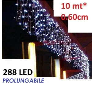 Tenda Luminosa Natalizia BIANCO FREDDO PROLUNGA PIOGGIA LUCI 10m x 60cm 288led - Foto 1 di 2