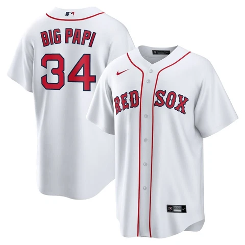 Boston Red Sox David Ortiz #34 Nike Men's White Big Papi MLB Player Jersey Cover