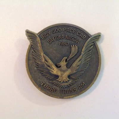 Hebilla de cinturón de metal Indy 500 Pace Car Daytona NASCAR Turbo Trans Am 1980 vintage Foto 1 de 4