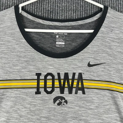 Iowa Hawkeyes Womens Shirt Nike Medium Gray Short Sleeve Athletic Cut Football - Image 1 of 4