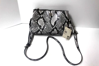 Cartera Bandolera Anne Klein Negra/Gris Triple Serpiente Repujada Hombro Malo Nueva con Etiquetas $75 Foto 1 de 4