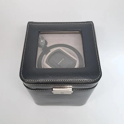 Bey Berk "Executive" Cuero Negro Reloj Único Enrollador Caja Puerta Vidrio SIN ADAPTADOR Foto 1 de 4
