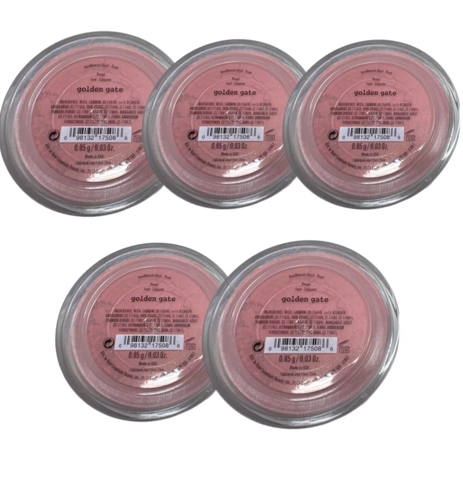 5 x Bare Minerals Blush  Golden Gate 0.03 oz /0.85g NEW- SEALED - Image 1 of 1
