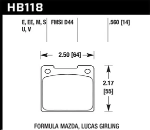 Hawk Performance HB118M.560 Black Disc Brake Pad - Picture 1 of 2