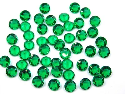 5 MM Colombian Emerald Round Cut Loose Lab Created Gemstone For Jewelry P-2654 - Image 1 of 4