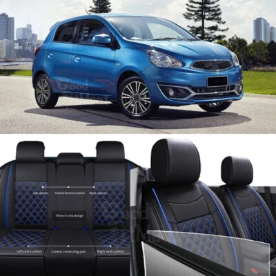 For Mitsubishi Mirage 2015-24 Car 5 Seat Covers Full Set PU Leather Front & Rear Foto 1 de 4