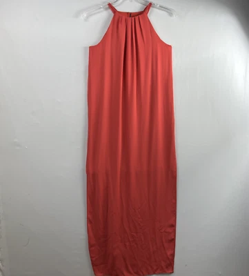 White House Black Market Maxi Slip Dress Size 2 Halter Side Slits Sleeveless - Image 1 of 4