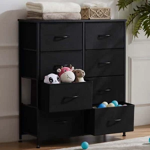 8 Drawer Dresser for Bedroom, Tall Chest Organizer with Fabric Bins, Steel Frame - Picture 1 of 8