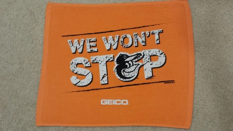 2014 Baltimore Orioles SGA - "We Won't Stop" Orange Rally Towel Cover