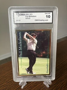 2001 SCI Phil Mickelson GMA 10 EBAY 1/1 GOLD Rookie FIRST CARD RC HOF RARE SP - Picture 1 of 6