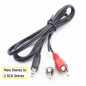 AUXILIAR Macho 3,5 mm a 2 RCA AV Audio Video Macho Convertidor Cable TV Cable Adaptador Cable - Imagen 1 de 9