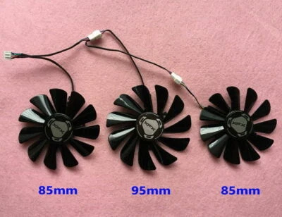 Set of 3 Fan Cooler Fan For XFX RX5600XT THICC III Ultra FDC10U12S9-C 85mm 95mm - Image 1 of 4