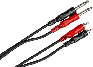 Hosa CPR-201 Dual 1/4" TS to Dual RCA Stereo Interconnect Cable, 1 Meter - Picture 1 of 6