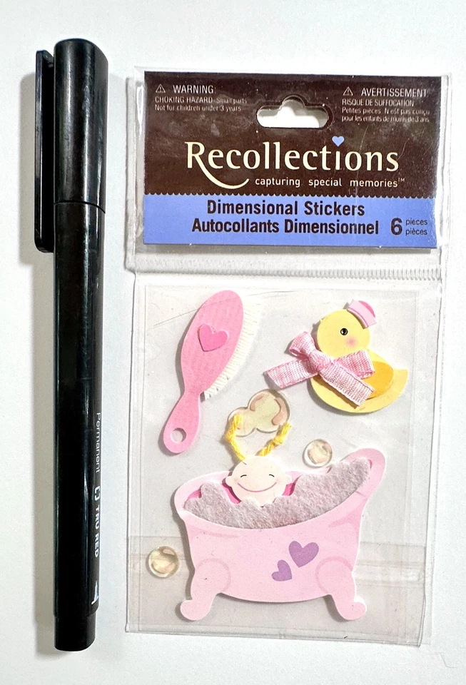Baby Bathtime Stickers Scrapbooking Card Embellishment Recollections - Image 1 of 1