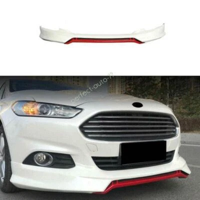 For Ford Mondeo Fusion 2013-2015 2016 White Red Front Bumper Lip Spoiler Bodykit - Image 1 of 4