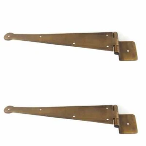 2 Large hinges vintage 45R solid Brass DOOR box WATSON heavy 10 " long 26 cm - Picture 1 of 9