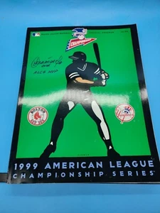 1999 ALCS Program Orlando Hernandez Autographed Inscribed 26 ALCS MVP - Picture 1 of 12