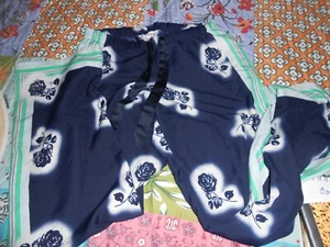 VICTORIA'S SECRET Women COMFY PANTS POLYESTER SZ S BLUE/GREEN/WHITE VGC - Picture 1 of 4