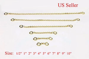 2 mm 14k gold filled Extender Safety Rolo Chain Necklace Bracelet spring lock #4 - Picture 1 of 1