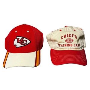 Kansas City Chiefs KC NFL Hat Cap Lot Of 2 Training Camp Reebok - Picture 1 of 16