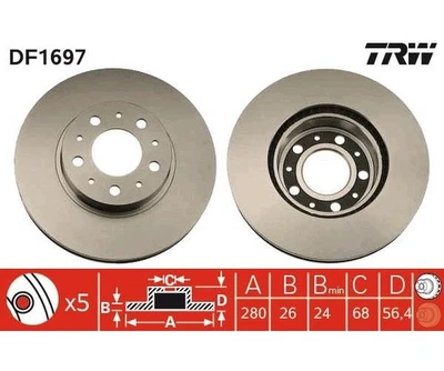 2 St. Bremsscheibe TRW DF1697 für Volvo 740 940 940 Kombi - Изображение 1 из 2