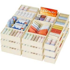 Pack de 24 organizadores de cajones para ropa - organizadores de bebé plegables y vestido de almacenamiento... - Imagen 1 de 8