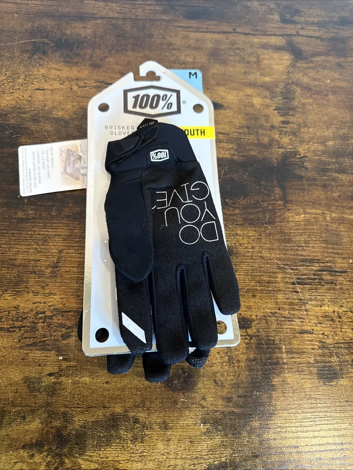 Guantes de ciclismo 100 % Brisker dedo completo - Juvenil M - Nylon/Spandex, Clarino Palm Foto 1 de 4