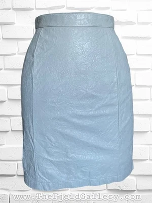 Minifalda lápiz vintage de cuero gris en relieve de los años 80 Foto 1 de 4