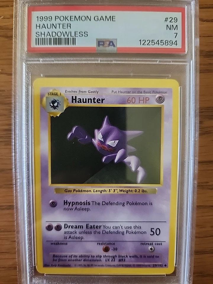 1999 Pokémon TCG Fossil Haunter Shadowless 29/102 PSA 7 - Image 1 of 1