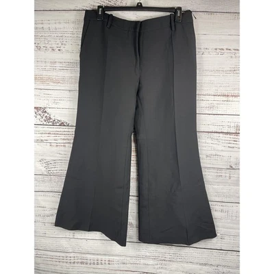 Valentino Pantalones Mujer 14 Negro Lana Seda Acampanado Vestido Pantalón Italia Nuevo RB0RB310 Foto 1 de 4