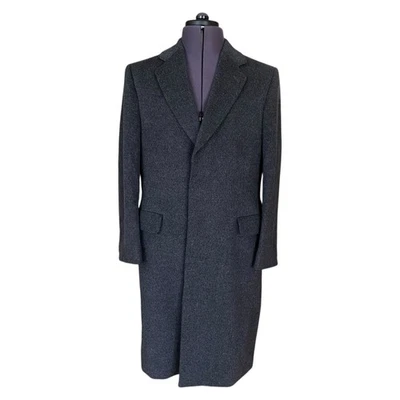 Crombie Overcoat Pure New Wool Dark Grey Mens 40R Made England Vintage Long Coat - Image 1 of 4