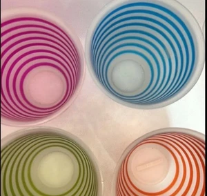 Rare HTF Vintage made in India Translucent Glass Vessels, Set of 4 - Picture 1 of 8