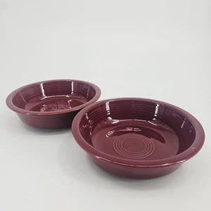 2 HLC Fiesta Red Medium Bistro Bowls Ceramic Homer Laughlin Kitchenware 6-7/8" - Picture 1 of 7