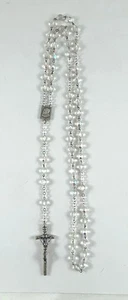 Vintage Pope John Paul II Rosary Crystal Beads 6mm Crucifix, Coat of Arms, 23" - Picture 1 of 8