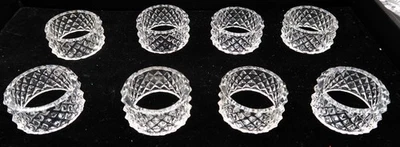 Juego de 8 servilletas de cristal/vidrio cortado de colección con patrón de clavos de hobnail decoración de mesa de vacaciones Foto 1 de 4