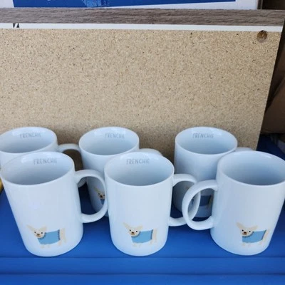 HAPPY FRENCHIE Dog Coffee Tea Mug by Fringe Studio Pet Shop Set of 6 New - Image 1 of 4