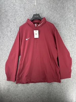 Nike Coaches Pullover Mens 2XL Maroon 1/4 Zip Hooded Long Sleeve Jacket Football - Image 1 of 4