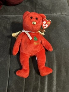 Vintage 2003 Ty Beanie Baby Red Angel Peace Bear retirado - Imagen 1 de 4
