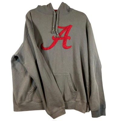 Alabama Crimson Tide Hoodie Men's Size XXL Sweatshirt Gray Embroidered Patchwork - Image 1 of 4