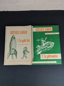 Lustiges Lernen 1 & 2 Brangwyn Jones 1963-4 German Language Course Vintage - Picture 1 of 5