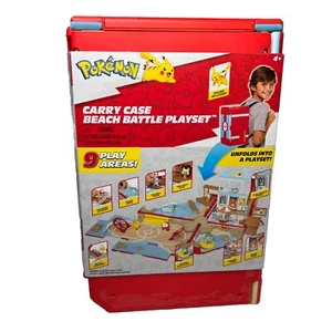 New Sealed Pokemon Pikachu Carry Case Beach Battle Playset Jazwares W/ Figure - Picture 1 of 13