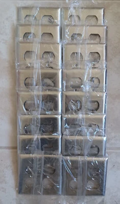 Lot Of (16) Pass & Seymour SS82 430 Stainless Steel 2 Gang Duplex Plate - Imagem 1 de 3