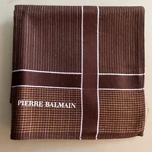 MAN HANDKERCHIEF GOLD-BROWN STRIPED CLASSIC COTTON POCKET ART SQUARE 16” #PB14 - Picture 1 of 3