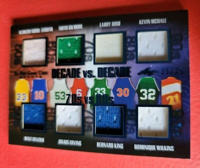 LARRY BIRD KEVIN MCHALE KAREEM JABBAR DR J DOMINIQUE ARTIS WALT JERSEY CARD #d35 - Image 1 of 3