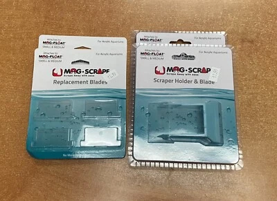 2 Mag поплавок скребок держатель и лезвие для S & M акриловый аквариум и 2 комплекта лезвий - Изображение 1 из 2