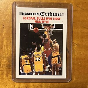 1991 NBA HOOPS Tribune #542 Bulls Win 1st NBA Title - Michael Jordan Sports Card