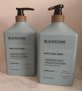 2x Blackstone toelettatura uomo lavaggio 3 in 1 32 oz. Blu Oceano Edizione Limitata - Foto 1 di 4